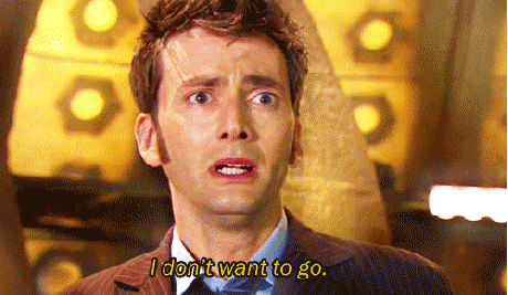 The Tenth Doctor saying "I don't want to go" before regenerating