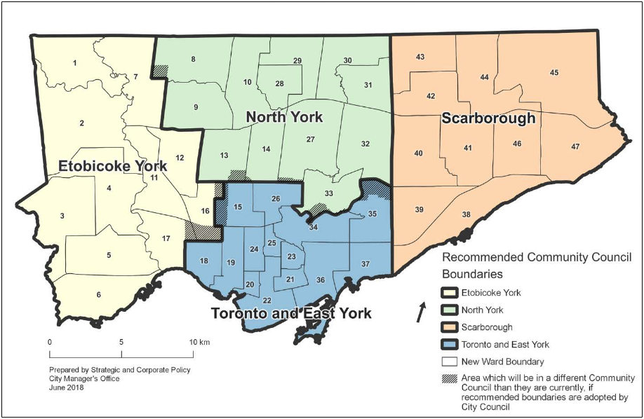 Map of proposed new Community Council boundaries.