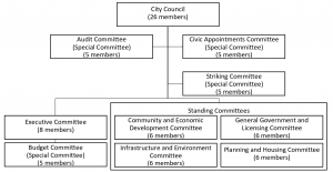 Chart showing the simplified committee structure
