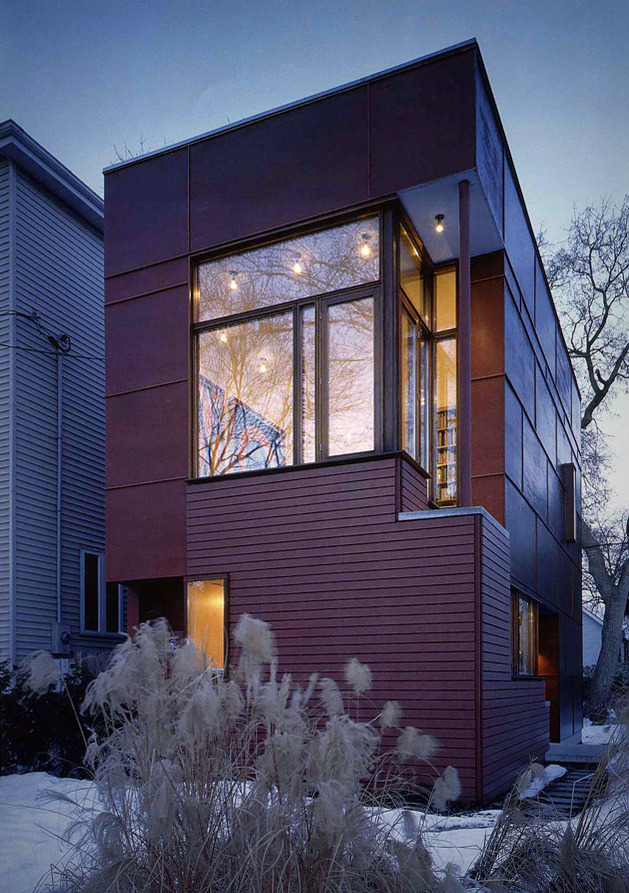 A rectangular minimalist house